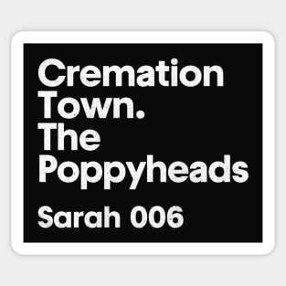 Sarah 006 - Cremation Town - Minimalist Fan Design Sticker